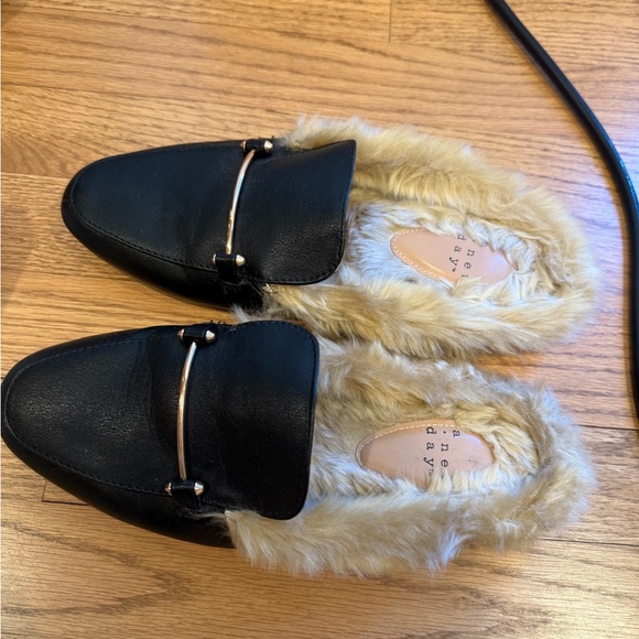 Black Loafers with Faux Fur Lining A New Day - Picture 3 of 3